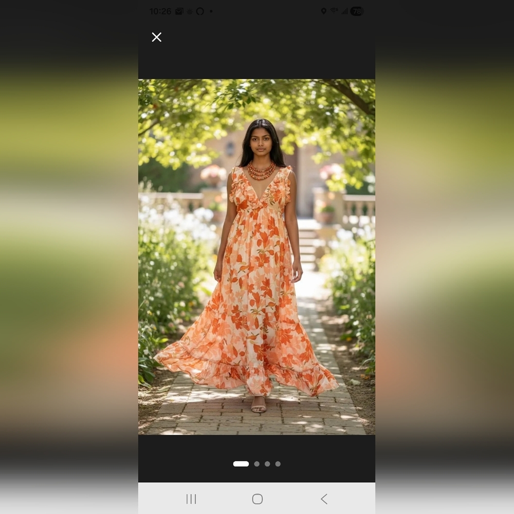 NWT Beautiful Curated Outfit With Dress And Necklace. Fits Sm-Lg